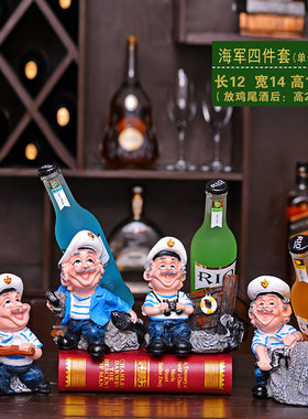 创意厨师树脂红酒架厨房橱窗摆设