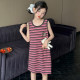Summer casual long vest and nightgown for girls air-conditioned clothing