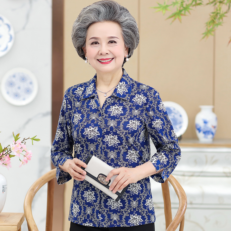 岁 妈妈夏装套装奶奶短袖衬衫太太外套老人衣服 70 中老年人春装女 60 岁 妈妈夏装套装奶奶短袖衬衫太太外套老人衣服 70 中老年人春装女 60
