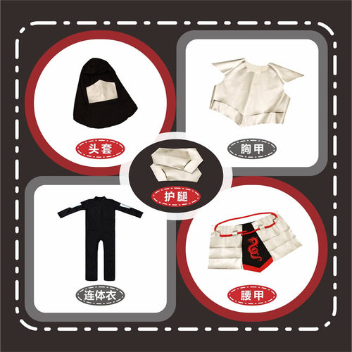 万圣节儿童服装cos日本幻影忍者服夜行衣乐高积木人角色扮演出服 - 图2