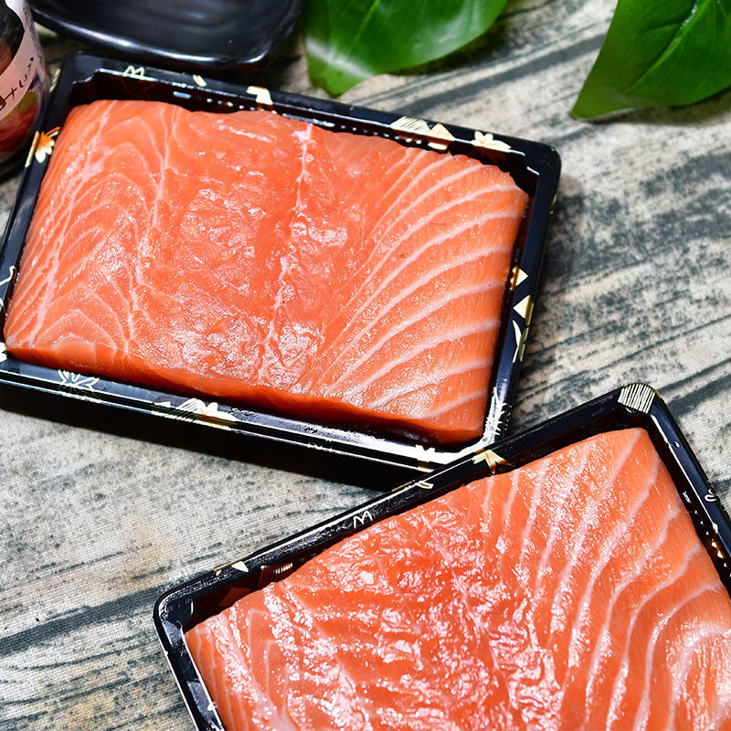 当天切片冰鲜三文鱼腩盒装生鱼片 怡鲜来三文鱼