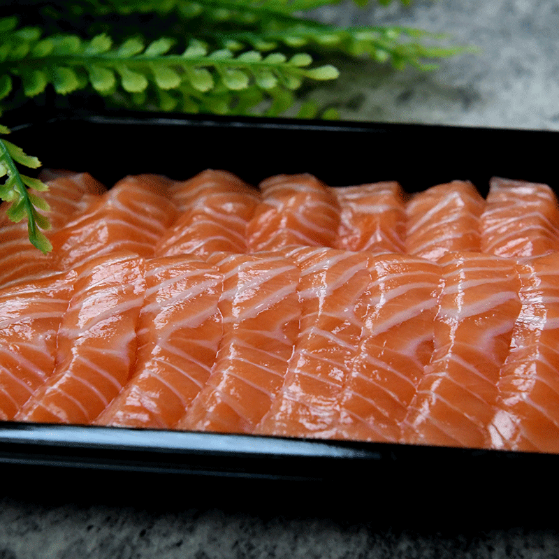 怡鲜来冰鲜三文鱼腰段偏瘦新鲜切片 怡鲜来三文鱼