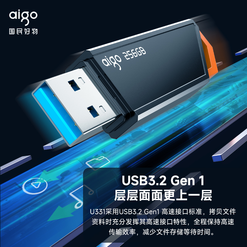 爱国者u盘128g大容量高速USB3.2车载定制u盘手机电脑两用优盘正品