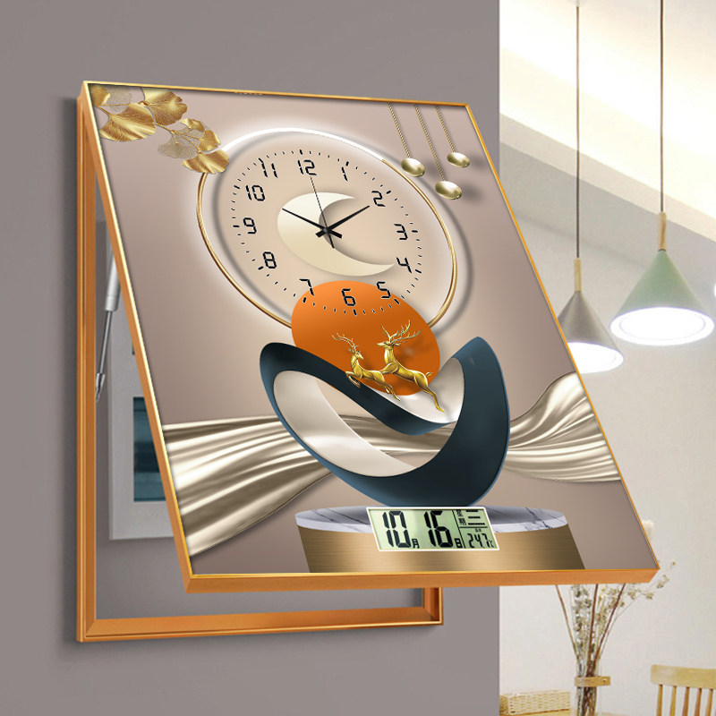 电表箱装饰画竖款竖版万年历2025新款时钟带钟表遮挡电闸配电箱 - 图0