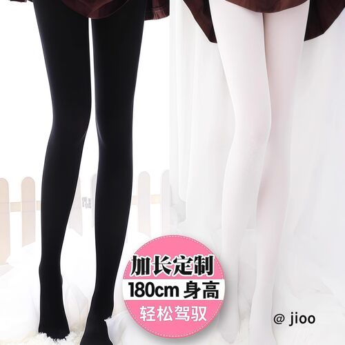 厚黑美学80d天鹅绒连裤袜高个子加长白丝打底裤女JK秋冬款瘦腿袜 - 图3