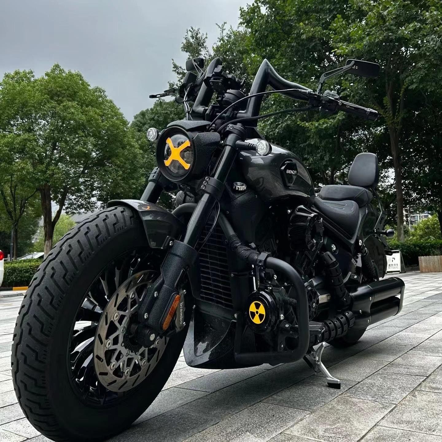 适用奔达黑旗500改装车把黑旗950/500改装高把加粗复古2英寸羊角,淘宝优惠券,粉丝福利购,淘宝优惠卷