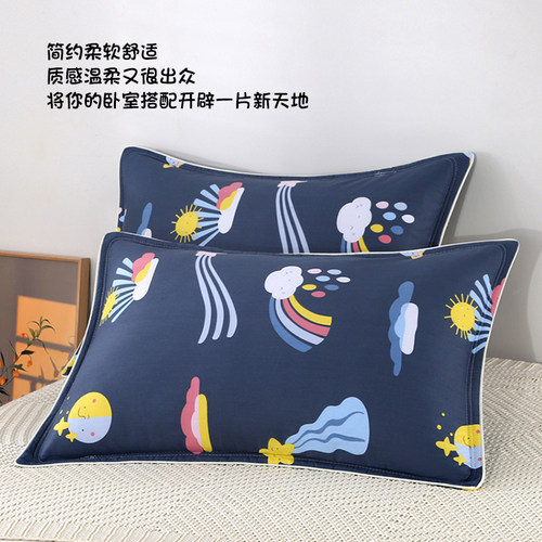 100%全棉枕头套48x74cm家用大号40x60学生宿舍单人一对装纯棉枕套 - 图2