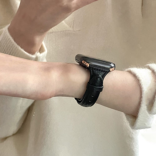 适用苹果手表iwatch表带荔枝纹applewatch7/8/9表带se显瘦小蛮腰-图2