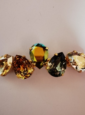 S家水晶水滴款网红发夹刘海夹发饰韩式边夹带钻头饰百搭气质饰品