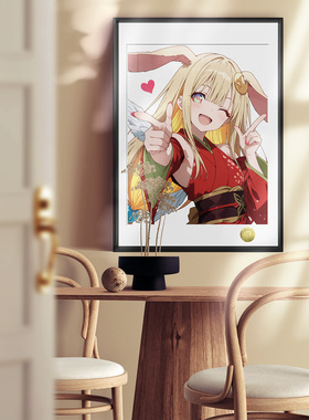 超时空辉夜姬！神秘少女辉夜top主播月见八千代周边装饰画