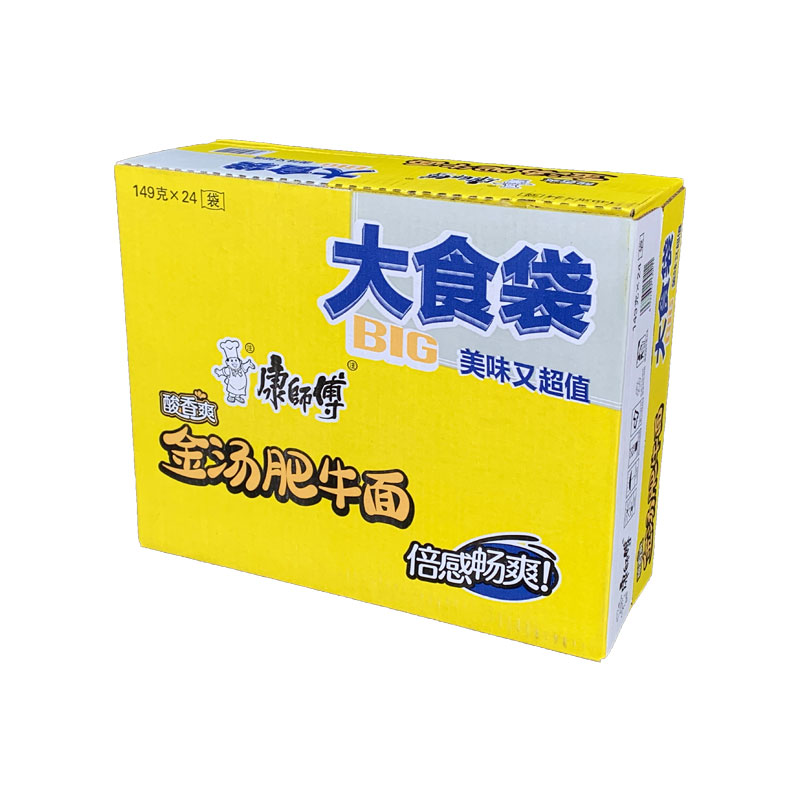 康师傅大食袋金汤肥牛面大克数149g袋装方便面速食泡面整箱包邮