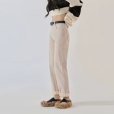 Флисовые удерживающие тепло штаны, джинсы, ремень, по фигуре, увеличенная толщина