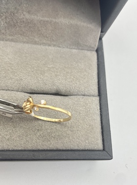 14k真金AU585双色彩金戒指孤品重量1.48克 标准码11号