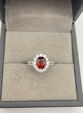 出口日本纯银镀铂金天然玛雅拉石开口戒指孤品镶金品质1.36克拉