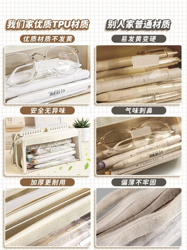 Прозрачный вместительный и большой брендовый высококачественный пенал для школьников, коллекция 2023, для средней школы, популярно в интернете, подходит для студента