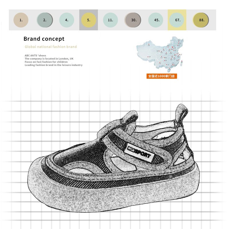 @ABC ANGF~国潮空空系列~儿童帆布鞋2024春秋款包头凉鞋男女童鞋-图1
