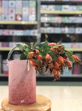 创意轻奢樱粉色手提包花篮包包花瓶玻璃插花花器客厅餐桌装饰摆件