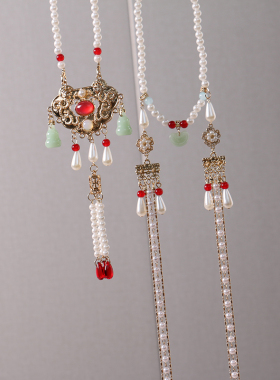 合金吊坠珠链双背云项链