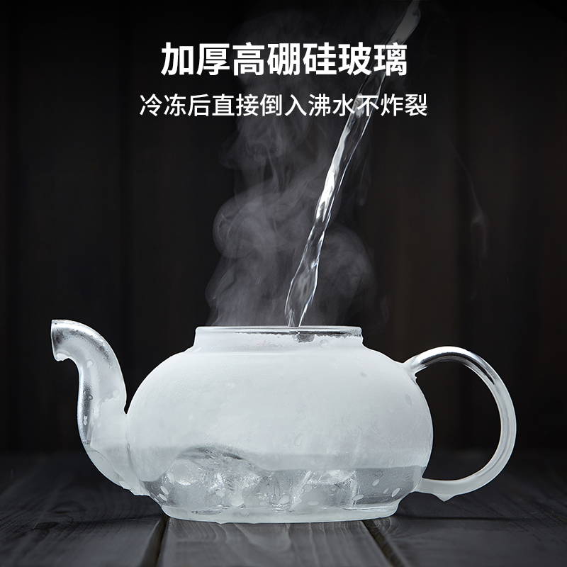 玻璃茶壶耐高温加厚茶水分离烧水沏茶壶家用花茶泡茶壶红茶具套装 - 图1