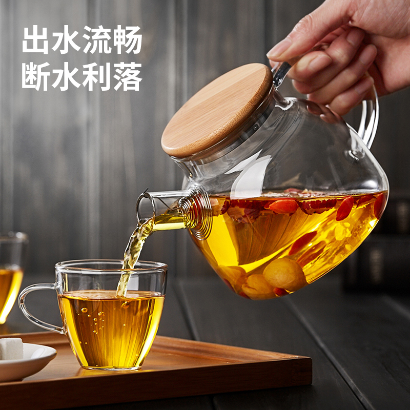 玻璃茶壶耐高温加厚电陶炉烧水家用茶水分离花茶大泡茶壶茶具套装 - 图1