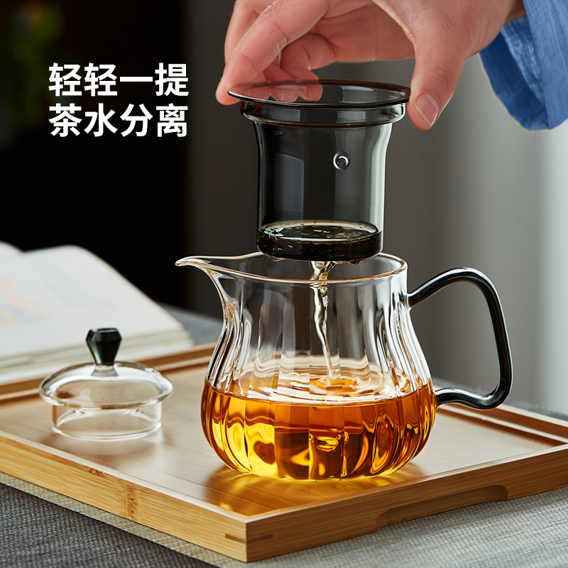 玻璃茶壶耐高温加厚茶水分离家用功夫小号花茶壶泡茶壶红茶具套装