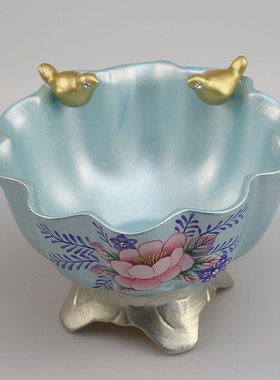 中式陶瓷手绘烟灰缸客厅杂物收纳