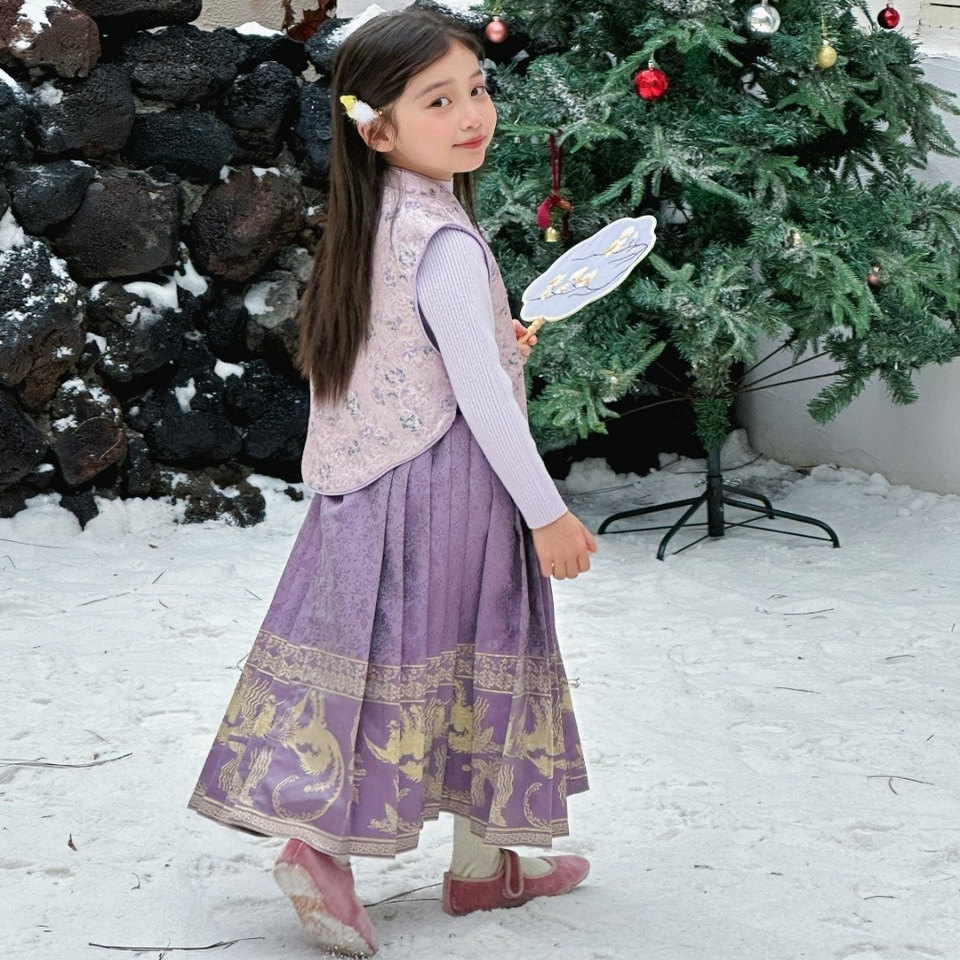 女童2025新中式拜年服女宝过年国风改良复古旗袍马面裙套装裙儿童,淘宝优惠券,粉丝福利购,淘宝优惠卷