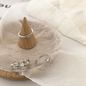 开口锆石戒指关节戒