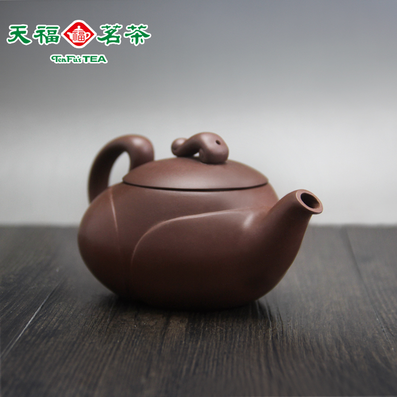 天福茗茶茶具如意紫砂壶宜兴手工紫砂原矿紫泥功夫茶壶陶瓷茶具-图1