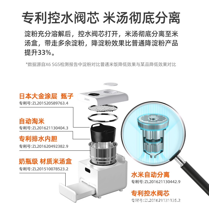 臻米蒸汽电饭煲家用多功能全自动智能米汤分离养生锅沥米饭X2/X6 - 图0