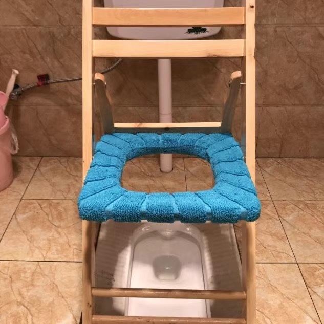 折叠老人孕妇坐便椅病人马桶坐便器上厕所木质大便座椅实木家用椅 - 图0