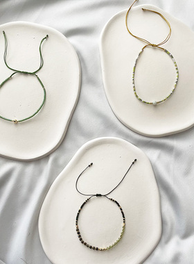 Jellygirl绿色天然石组合手链