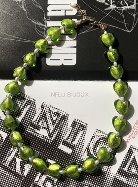 choker穆拉诺琉璃爱心希腊颈链