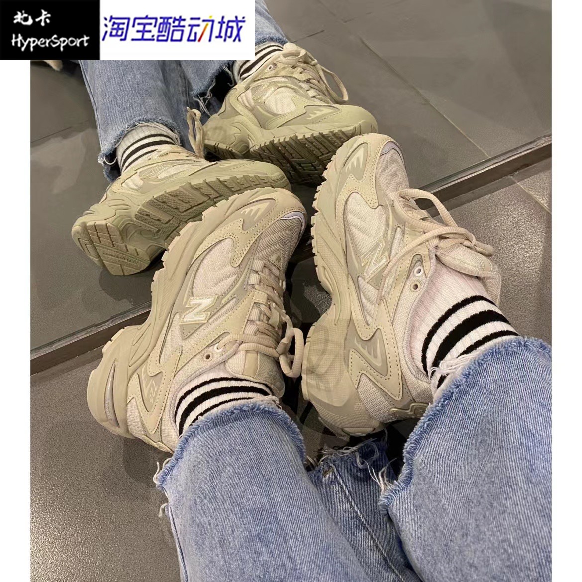 New Balance 725系列减震防滑低帮跑步鞋男女同款白蓝 ML725E-图2