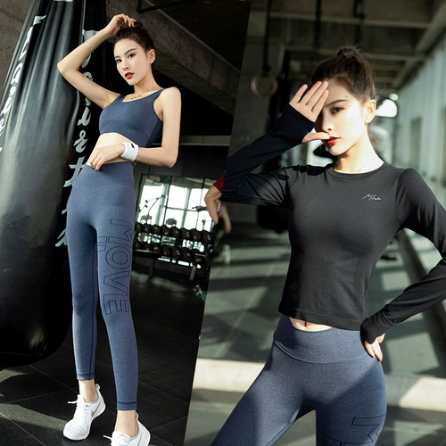 Демисезонная одежда для йоги для спортзала, быстросохнущий лонгслив, спортивный костюм, для бега, с рукавом, популярно в интернете