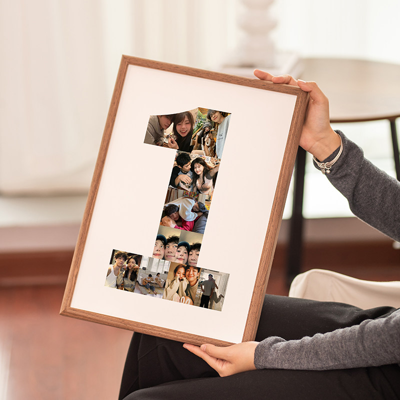 一周岁纪念相框照片定制diy成长记录情侣宝宝生日摆台数字2拼图框,淘宝优惠券,粉丝福利购,淘宝优惠卷