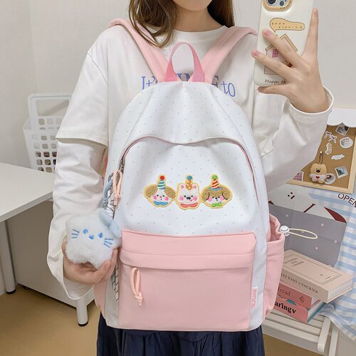 儿童书包初中女生小学生2025新款背包大学生女孩高中生抽绳双肩包 - 图1