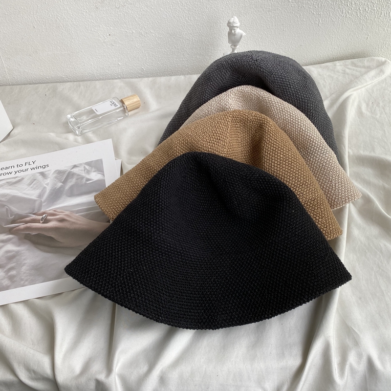 日本订单亚麻渔夫帽遮阳帽可折叠薄款夏季女士复古防晒日系帽子