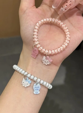 KT猫吃鱼电话线发圈高弹力