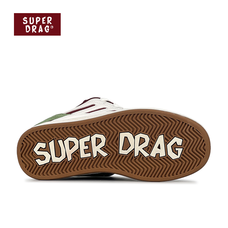 超拽SUPERDRAG 面包鞋原创白绿红拼色低帮板鞋男女复古休闲鞋子潮 - 图3