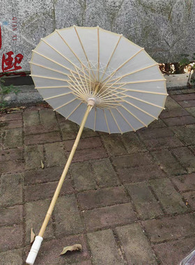 千爱千熙布艺面长杆伞全竹卯榫骨