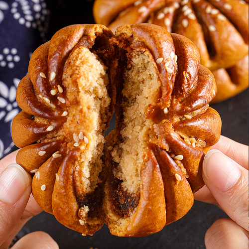 传统老式手工芝麻豆沙饼糕点江阴特产网红马蹄酥早餐休闲解馋零食 - 图1