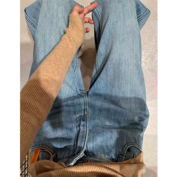 加绒裤子冬季女款梨型身材粗腿宽胯宽松直筒裤大码胖mm阔腿牛仔裤,淘宝优惠券,粉丝福利购,淘宝优惠卷