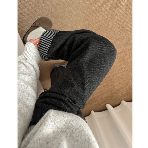 加绒加厚毛呢阔腿裤女2026新款流行爆款休闲裤宽松显瘦垂感直筒裤,淘宝优惠券,粉丝福利购,淘宝优惠卷