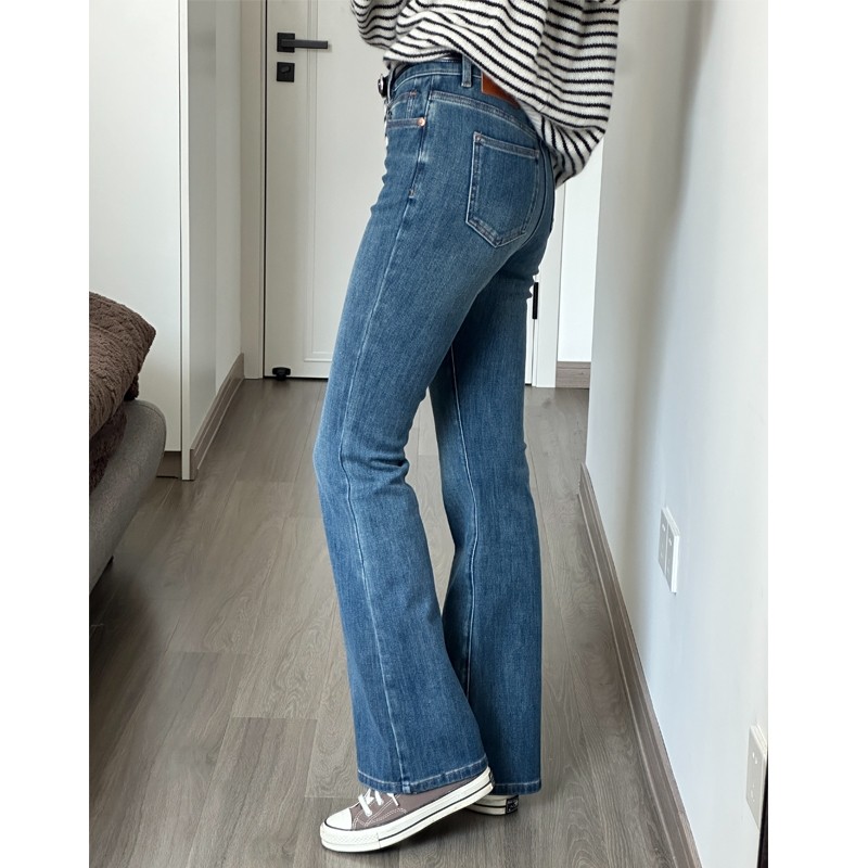 复古微喇牛仔裤女春季新款胖mm梨形身材高腰显瘦弹力喇叭马蹄裤子,淘宝优惠券,粉丝福利购,淘宝优惠卷