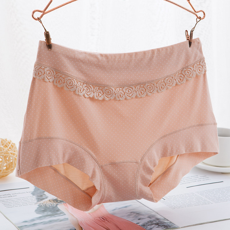 曼丽妃 女士内裤中腰莫代尔柔软纤维蕾丝花边圆点女三角裤大中码,淘宝优惠券,粉丝福利购,淘宝优惠卷