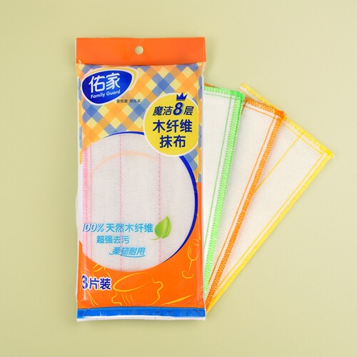 佑家魔洁8层木纤维抹布 吸抹布水不掉毛加厚不沾油厨房客厅办公室 - 图0