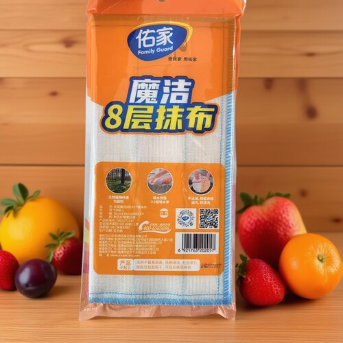 佑家魔洁8层木纤维抹布 吸抹布水不掉毛加厚不沾油厨房客厅办公室 - 图1