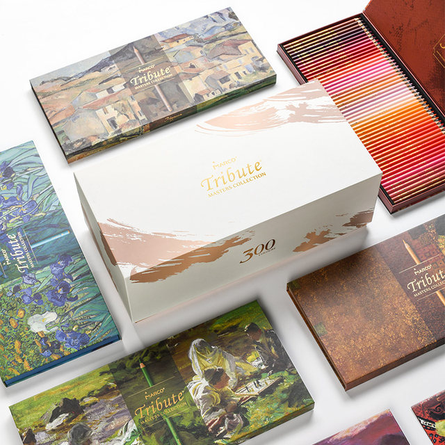 Marco Marco Master Series Colored Lead 300 Color Oily Colored Pencil Water-Soluble Art Collection Gift Box Art