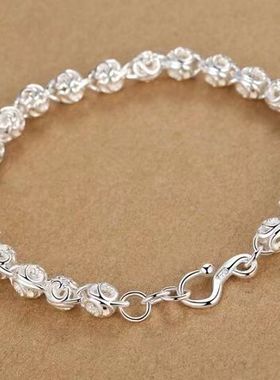 正品铜镀银时尚手链女大方简约转运轻奢百搭手链饰品